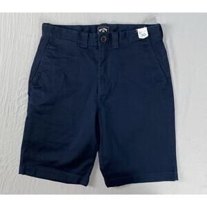 Billabong Regular Length Flat Front Stretch Chino Shorts. Navy, Men's 30. NWOT!